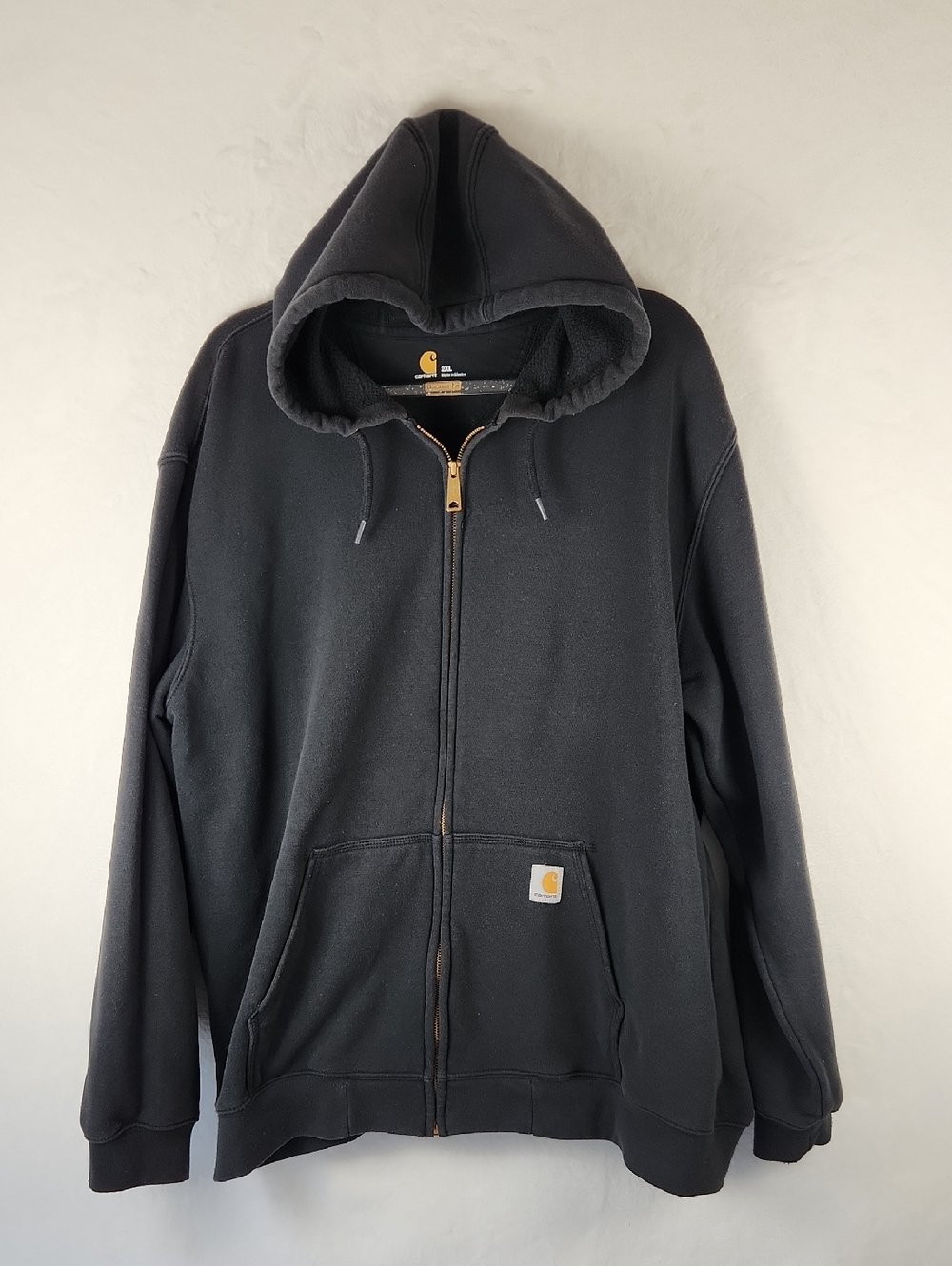 Carhartt Hoodie Zip Up Jacket Black Men's Size 2XL